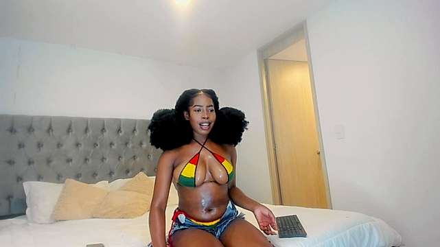 AfroGoddess naked stripping on cam for live sex video chat