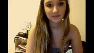 Lovely amateur teen flashes fresh pussy on webcam